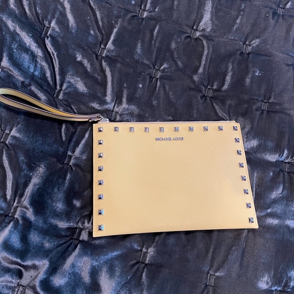 Michael Kors Handbags - Michael Kors Yellow Studded Wristlet